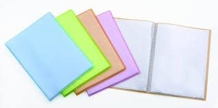Classeur à feuilles fixes avec couverture souple multicolore A4 20 enveloppes Lot de 2 pochettes